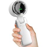 Tastech Şarjlı El Fanı 5 Kademe Hız Ayarlı Boyun Askı Ipli Serinletici Vantilatör LED Ekranlı Mini Fan -Beyaz