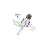 Tastech Şarjlı Kablosuz Karaoke Mikrofon Bluetooth Hoparlör Ses Değiştirme Özellikli Sd Kart USB Girişli - Gümüş