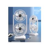 Tastech Şarjlı Masaüstü Çiftli Vantilatör Mini Serinletici Fan Beyaz