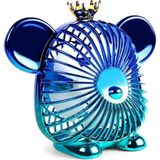 Tastech Şarjlı Masaüstü Vantilatör Cute Bear Serinletici Sevimli Ayı Figür Fan3 Kademe Hız Ayarlı Fan - Mavi