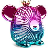 Tastech Şarjlı Masaüstü Vantilatör Cute Bear Serinletici Sevimli Ayı Figür Fan3 Kademe Hız Ayarlı Fan -Pembe