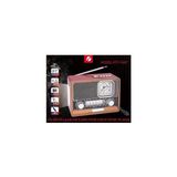 Tastech Şarjlı Nostaljik Radyo Fm Sd Kart USB Girişli Bluetooth Lu Ahşap Görünümlü Fenerli Radio - Çok Renkli