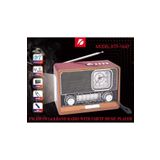 Tastech Şarjlı Nostaljik Radyo Fm Sd Kart Usb Girişli Bluetooth Lu Ahşap Görünümlü Fenerli Radio Karişik TASTECHKTF-1647