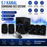 Tastech Ts-52 Ses Sistemi 5.1 Kanal Bluetooth Fm Radyo Sd Kart ve USB Girişli 5+1 Ev Sinema Sistemi Uzaktan Kumandalı Hoparlör