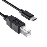 Tastech Type-C to USB Yazıcı Kablosu, 1.5 Metre, Siyah