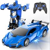 Tastech Uzaktan Kumandalı Robota Dönüşen Araba Lamborgini Chavrolet Prime1 Strong Zy Rc Car - Mavi