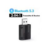 Tastech W15 Bluetooth 5.3 AUX Adaptör USB Dongle 2'si 1 Arada Araç Ses Verici Alıcı w15-bt-adaptör