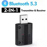 Tastech W15 Bluetooth 5.3 Aux Adaptör USB Dongle 2'si 1 Arada Araç Ses Verici Alıcı