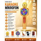 Tastech WS-1816 Bluetooth Speaker Karaoke Mikrofonlu Kablosuz Hoparlör Hafıza Kartı ve USB Girişli Şarjlı Rgb LED Işıklı Müzikçalar - Turuncu