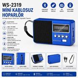 Tastech WS-2319 Mini Bluetooth Hoparlör, FM Radyo, USB/TF Kart, Şarjlı Taşınabilir, Lacivert