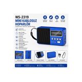 Tastech WS-2319 Mini Bluetooth Hoparlör Fm Radyolu Hafıza Kartı ve Usb Girişli Şarjlı Taşınabilir 3W Hoparlör Mp3 Çalar