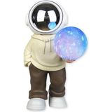 Tastech YM-121 Astronot Bluetooth Hoparlör Taşınabilir Hıfı Çok Işlevli Mini Ses Aygıtı Futbol Versiyon-Kahverengi
