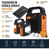 Tastech YSF-200 Bluetooth Hoparlör Güneş Enerjili Kamp Lambası Fm Radyolu Müzik Mp3 Çalar Powerbank Özellikli Taşınabilir Solar Panel Sistemi - Siyah
