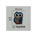 Taşteks Ütülenebilen veya Sticker Olarak Kullanılabilen Baykuş Figürlü Taşlı Nakış Patch