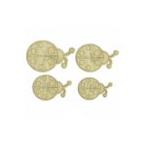 Tasula Hobi Lazer Kesim Kapı Süsü, Ahşap, Beyaz, 9x9 cm, Set of 4