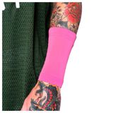 Tat2X Ink Armor Premium Önkol 15 cm Dövme Kapak Kılıfı - Kaymaz Tutucu - ABD Yapımı - Pembe - XSS (tek dövme kapak kolu)
