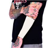 Tat2X Ink Armor Premium Önkol 9" Dövme Kol Kapakları - Kaymaz Tutucu - ABD Yapımı - Beyaz - Küçük (tek kollu)