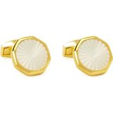 Tateossian Beyaz Gold Kol Düğmesi - Beyaz - Sarı - Standart