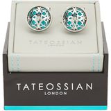 Tateossian Silver Kol Düğmesi - Turkuaz - Standart
