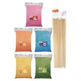 Tatgah 5 Renk Pamuk Şeker Tozu 2 Kg. 5 X 400gr. 50 Adet Çubuk Hediyeli