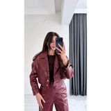Tatiana Bordo Krokodil Dokulu Crop Ceket - Çok Renkli