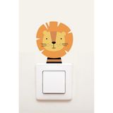 Tatlı Aslan Çocuk Odası Priz Sticker Duvar Sticker 006 - 10 x 8,5 cm - Renkli