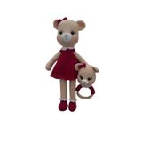 Tatlı Ayıcık Uyku Arkadaşı ve Çıngırak Amigurumi Organik Oyuncak