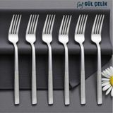 Tatlı Çatalı 6'lı Hasır Model Paslanmaz Çelik 18/0 Paslanmaz Çelik