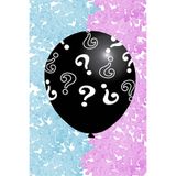 TATLI GÜNLER 24 İnç Mavi Pembe Pullu Soru İşaretli Cinsiyet Öğrenme Balonu Gender Reveal Büyük Boy