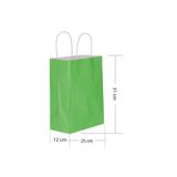 Tatlı Günler 25 Li Büyük Boy 25X31 cm Büküm Saplı Kağıt / Karton Çanta-Poşet Yeşil