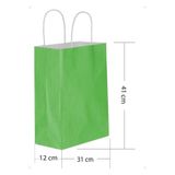 Tatlı Günler 25 Li Büyük Boy 31x41 Cm Büküm Saplı Kağıt/Karton Çanta-poşet Yeşil
