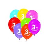 TATLI GÜNLER 3 YAŞ İYİKİ DOĞDUN BASKILI 12" BALON 10 Adet