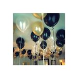 TATLI GÜNLER 30 Adet Metalik Sedefli (gold-beyaz-siyah) Karışık Balon Helyumla Uçan