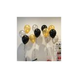 TATLI GÜNLER 30 Adet Metalik Sedefli (GOLD-GÜMÜŞ-SİYAH) Karışık Balon Helyumla Uçan Balon