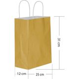 Tatlı Günler 5 Li Büyük Boy 25X31 cm Büküm Saplı Kağıt / Karton Çanta-Poşet Altın