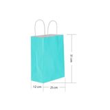Tatlı Günler 5 Li Büyük Boy 25X31 cm Büküm Saplı Kağıt / Karton Çanta-Poşet Mavi