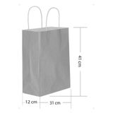 Tatlı Günler 5 Li Büyük Boy 31x41 Cm Büküm Saplı Kağıt/Karton Çanta-poşet Gri