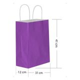 Tatlı Günler 5 Li Büyük Boy 31x41 Cm Büküm Saplı Kağıt/Karton Çanta-poşet Mor