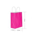 Tatlı Günler Büyük Boy 25x31 Cm Büküm Saplı Kağıt/Karton Çanta-poşet Fuşya