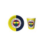 TATLI GÜNLER Fener bahçe Temalı Doğumgünü Sarı Lacivert Kağıt Karton Tabak Bardak 8 Kişilik
