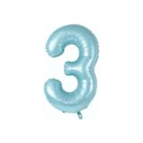 TATLI GÜNLER Folyo Balon 3 Rakamı Helyum Balon 76 Cm Mavi Renk - Retro 3 Yaş