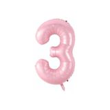 TATLI GÜNLER Folyo Balon 3 Rakamı Helyum Balon 76 Cm Pembe Renk - Retro 3 Yaş