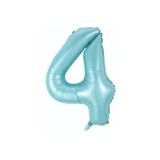 TATLI GÜNLER Folyo Balon 4 Rakamı Helyum Balon 76 Cm Mavi Renk - Retro 4 Yaş