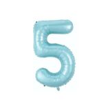 TATLI GÜNLER Folyo Balon 5 Rakamı Helyum Balon 76 Cm Mavi Renk - Retro 5 Yaş