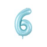TATLI GÜNLER Folyo Balon 6 Rakamı Helyum Balon 76 Cm Mavi Renk - Retro 6 Yaş