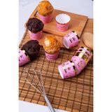 Tatlı Günler Gold Yaldızlı Pembe 12'li Kek Kalıbı 6.5x5 cm