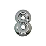 TATLI GÜNLER Gümüş Folyo Balon 16" Inç 40 Cm 8 Rakamı