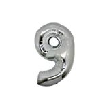 TATLI GÜNLER Gümüş Folyo Balon 16" Inç 40 Cm 9 Rakamı
