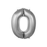 TATLI GÜNLER Gümüş Folyo Balon 32" Inç 76 Cm 0 Rakamı