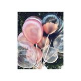 TATLI GÜNLER Partiniseç 25 Adet Metalik Toz Pembe (bakır)-şeffaf Balon, Helyumla Uçan